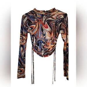 Forever 21 Multicolor Swirl Long Sleeve Top